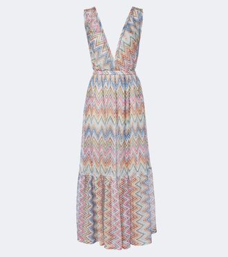 Missoni Zigzag tiered tulle beach dress