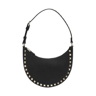 Valentino Shoulder Bags, female, Black, Size: ONE SIZE Black Small Rockstud Shoulder Bag