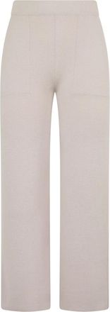 Moorer Matilde Wide Leg Knit Pants - Dames - Wijde Broeken - Grijs - 2XS - Wol - Broeken