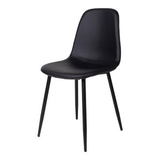 Selsey Selsey Iger - Sillas Tapizada - Ecopiel Negra - Patas Acero Negro