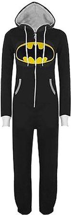Tara Unisex Costume Jumpsuit Batman Onesies Zip Hooded Superheroes Pyjamas Pajamas Batman S
