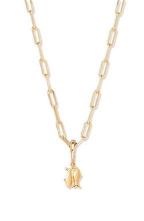 Brook & York Aries Zodiac Charm Paperclip Necklace in Gold/pisces at Nordstrom