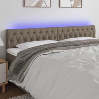 vidaXL Cabecero Con Led De Tela Gris Taupe 180x7x78/88 Cm Vidaxl