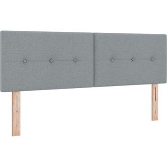 vidaXL vidaXL LED Headboard Button Tufted Light Grey 72 cm Fabric