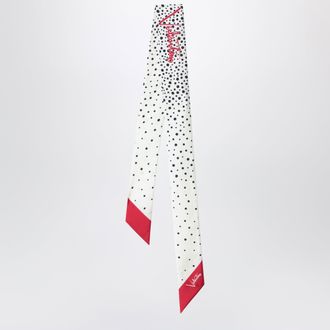 Valentino Garavani Little Stars Starry bandeau scarf in silk, vanilla red