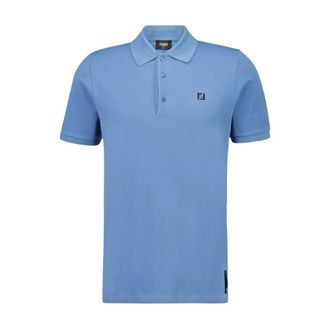 Fendi Tops, Heren, Blauw, S, Katoen, Polo Shirt