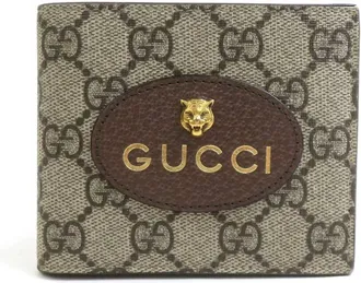Gucci Brown Gg Supreme Bill Wallet (Bi-Fold) (Pre-Owned)