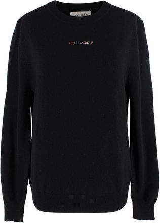 Charlotte .Simone Black Cashmere-Blend Hey Elizabeth Sweater Size XS