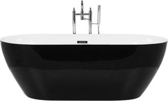 Beliani Beliani - Ba&ntilde;era Independiente De Acr&iacute;lico Sanitario Blanco Individual 170 X 79 Cm Dise&ntilde;o Moderno Ovalado Carrera