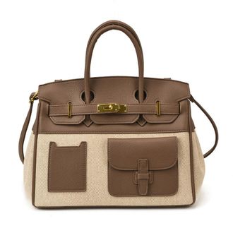 Generic Color Block Platinum Tote Bag, Canvas Leather Patchwork Large Capacity Convertible Crossbody Shoulder Top Handle Bag for Women