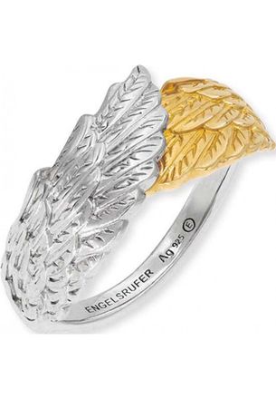 Engelsrufer Womens ERR-WINGS-BIG Ladies Double Wing Ring - Gold Sterling Silver - Size K