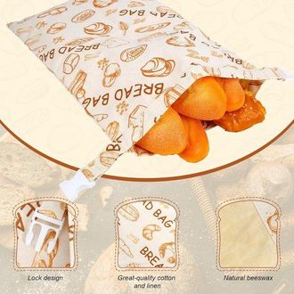 OEM 2 Bolsas De Pan De Cera De Abeja - Bolsas Para S&aacute;ndwiches - Reutilizables - Bolsas Para Congelar - Herm&eacute;ticas - Para Pan Casero - 43x30cm