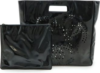 Chanel Black Leather Handbag Pouch Tote Bag (Pre-Owned)