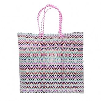 Lola's Bag Womens Medium Patterned Regular Strap Tote Bag In Pink Multi