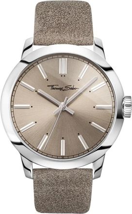 Thomas Sabo Herenhorloge Rebel at heart 46 mm Leren Band Wa 0313-273-214-46 MM - Heren - Horloges - Grijs - ONE Size - Accessoires