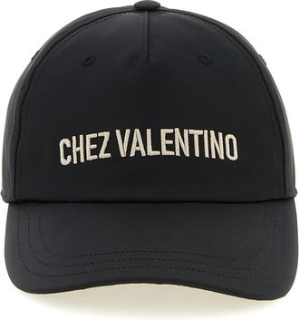 Valentino Garavani Black Chez Valentino Solid Cap