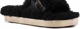 Golden Goose Womens Poolstar Shearling Sandal In Black