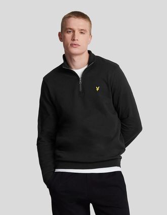 Lyle & Scott Lyle And Scott Mens Cotton Loopback 1/4 Zip Sweatshirt - Black - Size: 42