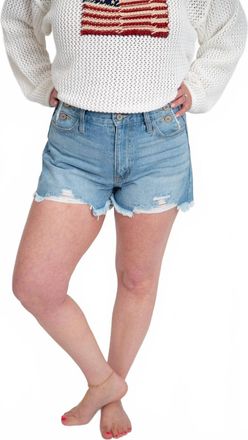 Kancan High Rise Distressed Shorts In Light Wash