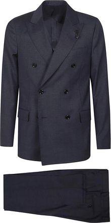 Lardini Iconic Suit - Heren - Business pakken - Blauw - 2XL - Leer - Kostuums
