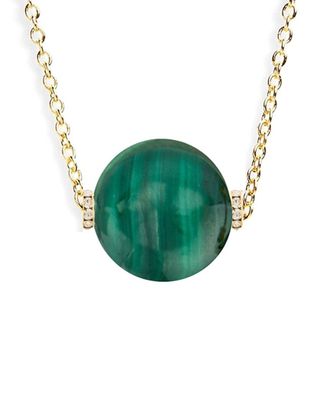 Liv Oliver 18K Platedmalachite Classic Necklace