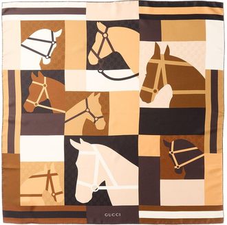 Gucci Printed Silk Jacquard Carré
