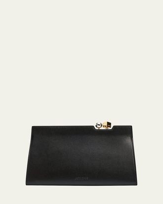 Jacquemus Le Salon Rond Carre Leather Clutch Bag