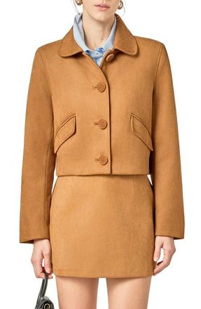 English Factory Faux Suede Jacket in Camel at Nordstrom, Size X-Small
