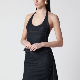 Jacquemus Lavoir de-N&icirc;mes denim top in navy blue