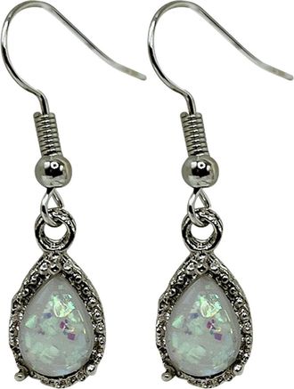 Generic Sterling Silver Earrings For Women Dangling,925 Silver Drop Earrings Hypoallergenic Hook-Earrings,Sparkly Silver Crystal Teardrop Earring Long Rhinest