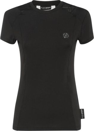 Plein Sport T-Shirt Ronde Hals - Dames - Sportshirts - Zwart - XL - Tule - Fitness