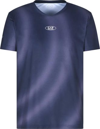 Emporio Armani T-shirt in jersey con stampa - Blu