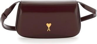 Ami paris Paris Bordeaux Crossbody Bag With Adc Patch On The Front In Leather Woman