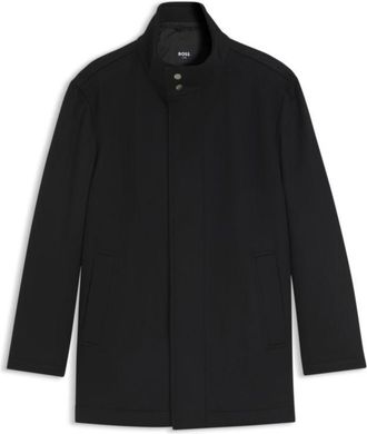 BOSS Formal coat in Italian fabric with a stand collar