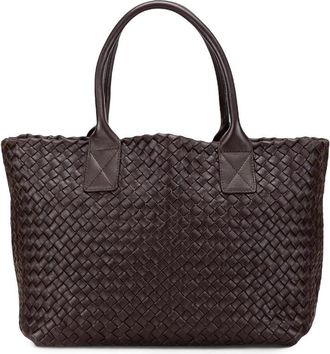 Bottega Veneta Pre-owned Bottega Veneta Lambskin Intreccio Cabat Tote 141498