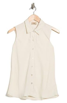 Elie Tahari Sleeveless Button-Up Shirt in Ivory at Nordstrom Rack, Size X-Small