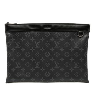 Louis Vuitton Pre-owned Womens Monogram Eclipse Discovery Pochette Gm - Black Textile - One Size