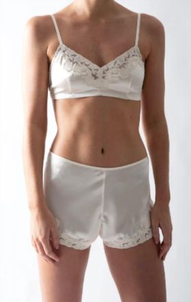 Miguelina Bella Scalloped Lace Silk Bralette In Ivory
