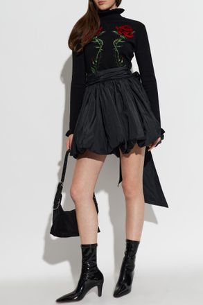 Blumarine Skirt With A Wide Waistband, Womens, Black