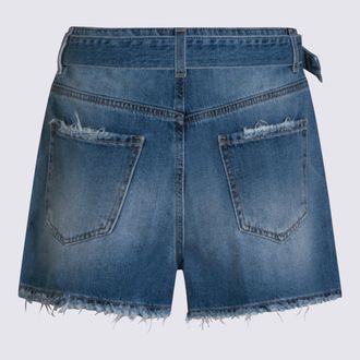 Twin-Set Womens Shorts Denim Chiaro