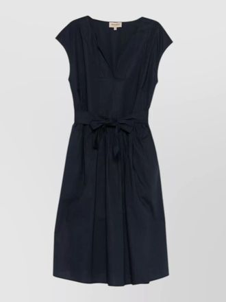 Woolrich short dress v neckline waist tie pockets