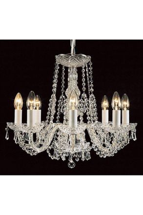 Netlighting Modra Crystal Strass 8 Arm Chandelier in Grey