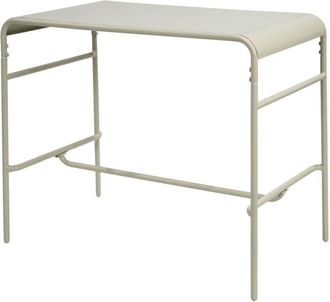 Sweeek 4-seater metal garden bar table, Amelia 120cm, Beige, 120x70x95 cm