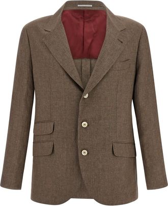 Brunello Cucinelli Brown Notched Lapel Blazer