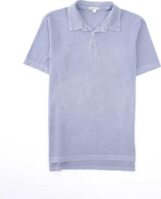 James Perse Revised Standard Polo - Heren - Polos - Blauw - XL - Katoen - Tops
