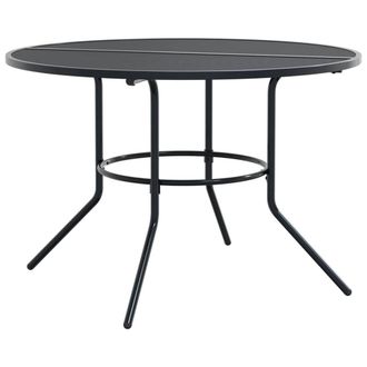 Berkfield Home Stackable Garden Chair Set 7 pcs Anthracite Powder-coated Steel in Black