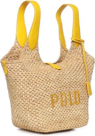 Polo Ralph Lauren Polo Play Raffia And Leather Tote Bag