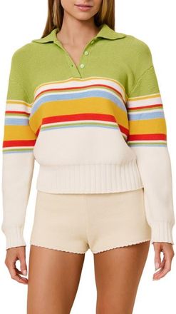 Solid & Striped The Cleo Placed Stripe Cotton Sweater in St. Barths Stripe at Nordstrom, Size X-Small
