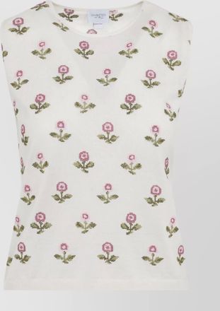 Giambattista Valli floral pattern sleeveless knit top