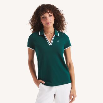 Nautica Womens Sustainably Crafted Deck Polo